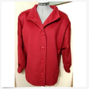 ILGWU Vintage BRAEFAIR Wool Peacoat 5/6 Red UNION MADE Vintage Jacket